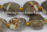 CNG3529 15.5 inches 14mm - 16mm faceted nuggets devil jasper beads