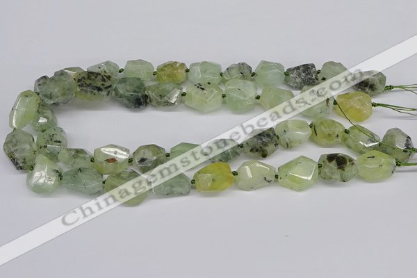 CNG3532 15.5 inches 12*16mm - 13*18mm faceted nuggets prehnite beads