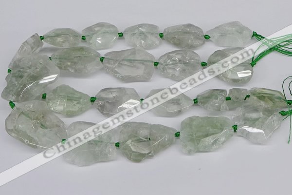 CNG3535 15.5 inches 25*30mm - 30*40mm freeform green quartz beads