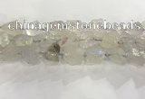 CNG3545 15*20mm - 20*25mm nuggets plated rough white crystal beads