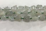 CNG3546 15*20mm - 20*25mm nuggets plated rough white crystal beads