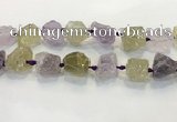 CNG3575 18*20mm - 25*30mm nuggets rough amethyst & lemon quartz beads