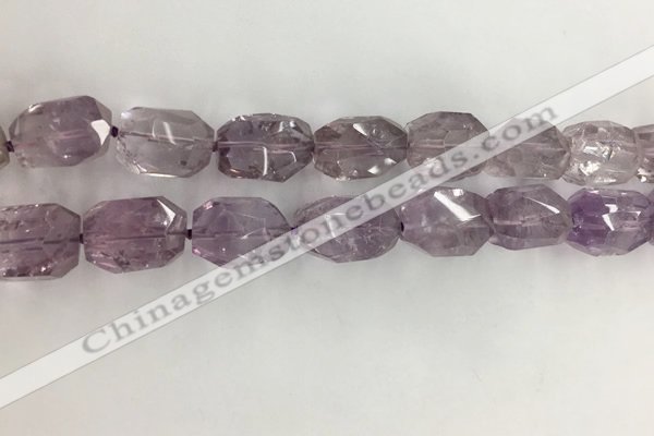 CNG3583 13*18mm - 15*20mm faceted nuggets light amethyst beads