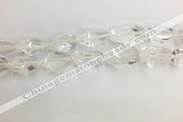 CNG3593 15*25mm - 20*35mm faceted nuggets white crystal beads