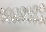 CNG3594 15*25mm - 25*35mm faceted nuggets white crystal beads