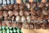 CNG3606 13*20mm - 15*24mm faceted nuggets strawberry quartz beads