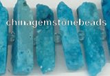 CNG3632 15.5 inches 5*30mm - 8*35mm sticks druzy agate beads