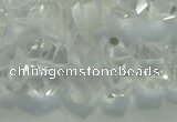 CNG365 15.5 inches 10*20mm faceted nuggets white crystal beads