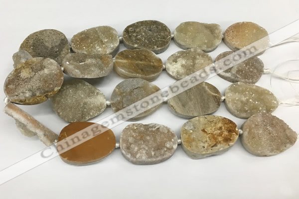 CNG3654 15.5 inches 25*32mm - 28*38mm freeform druzy agate beads