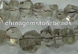 CNG366 15.5 inches 10*20mm faceted nuggets smoky quartz beads