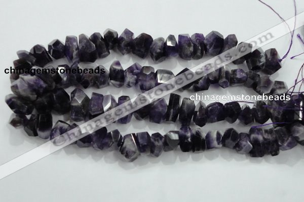 CNG367 15.5 inches 10*20mm faceted nuggets amethyst beads