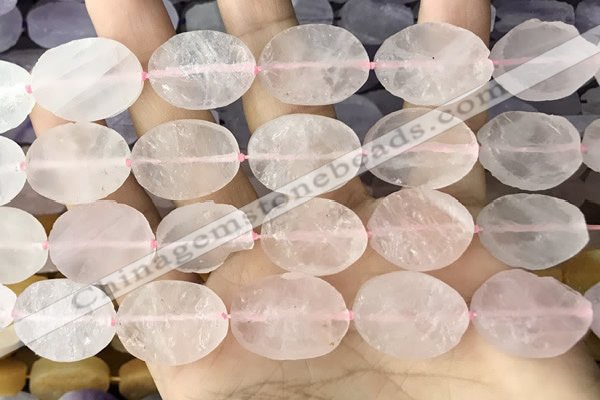 CNG3700 15.5 inches 15*20mm freeform rough rose quartz beads