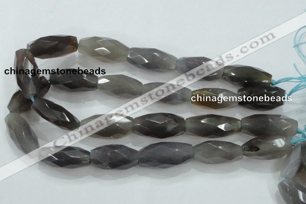 CNG373 15.5 inches 20*35mm faceted nuggets grey agate beads