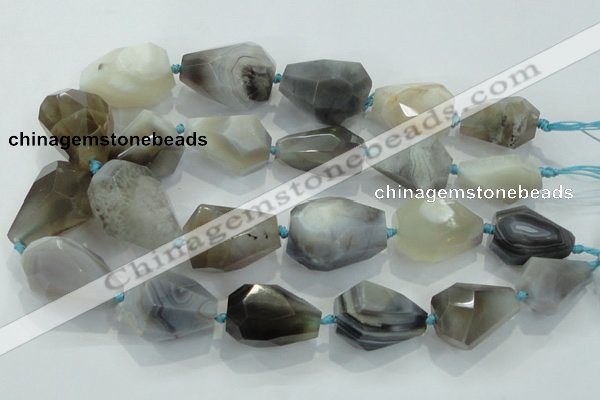 CNG376 15.5 inches 18*22mm – 25*38mm faceted nuggets agate beads