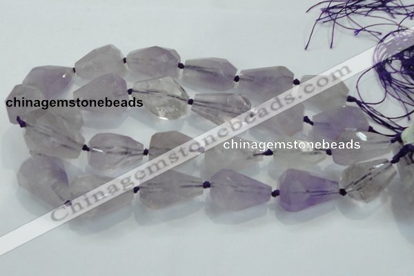 CNG380 15.5 inches 22*30mm faceted nuggets amethyst beads