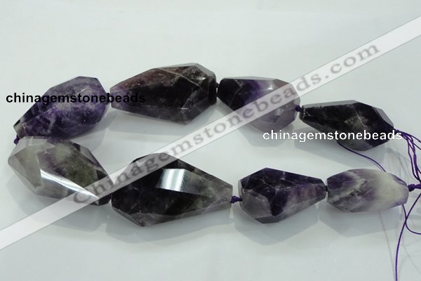 CNG381 15.5 inches 22*35mm – 35*50mm faceted nuggets amethyst beads