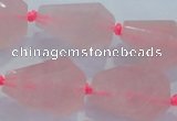 CNG384 15.5 inches 15*20mm – 25*30mm faceted nuggets rose quartz beads