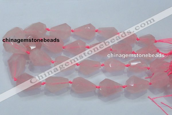 CNG384 15.5 inches 15*20mm – 25*30mm faceted nuggets rose quartz beads