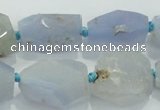 CNG404 15.5 inches 15*20mm - 18*30mm faceted nuggets blue chalcedony beads