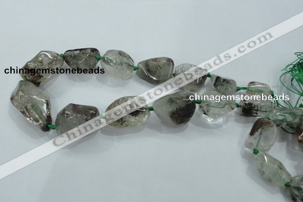 CNG418 15.5 inches 15*18mm - 25*38mm nuggets green-phantom beads