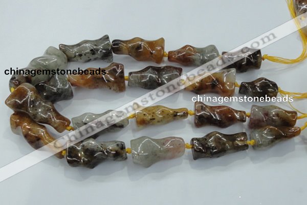 CNG425 15.5 inches 20*30mm - 20*45mm nuggets colorfull-phantom beads