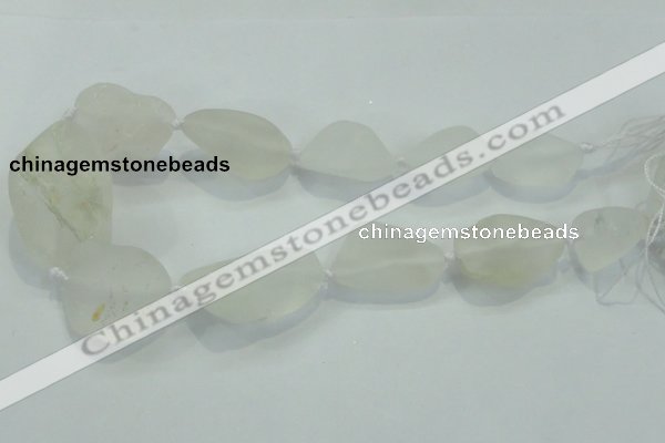 CNG437 15.5 inches 20*25mm – 28*40mm nuggets white crystal beads