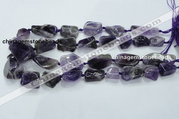 CNG441 15.5 inches 13*18mm – 18*28mm nuggets amethyst beads