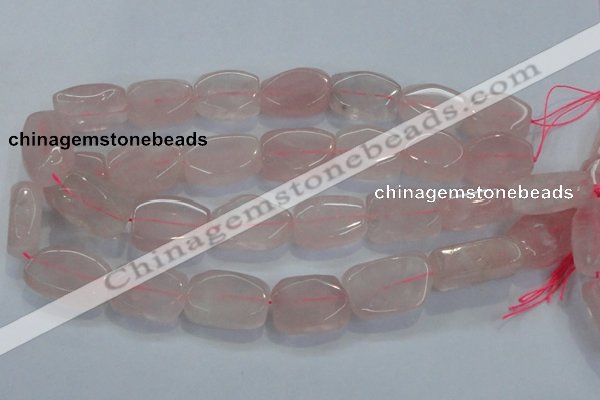 CNG450 15.5 inches 15*22mm faceted nuggets rose quartz beads