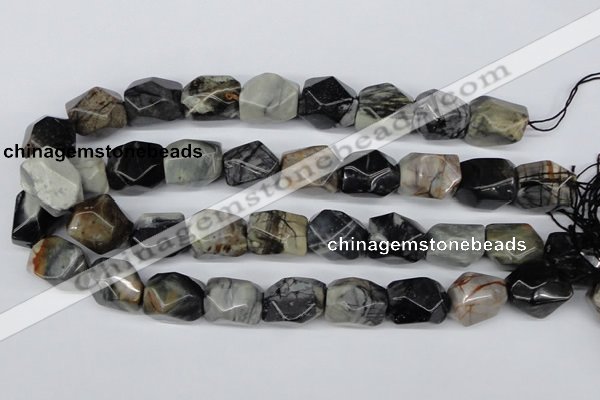 CNG47 15.5 inches 18*20mm faceted nuggets jasper gemstone beads