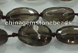 CNG475 15.5 inches 15*20mm - 25*35mm faceted nuggets smoky quartz beads