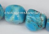 CNG48 15.5 inches 20*25mm nuggets dyed turquoise gemstone beads