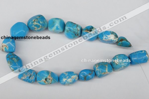 CNG48 15.5 inches 20*25mm nuggets dyed turquoise gemstone beads