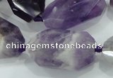 CNG482 15.5 inches 20*30mm twisted & faceted nuggets amethyst beads