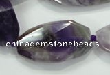 CNG483 15.5 inches 20*32mm twisted & faceted nuggets amethyst beads