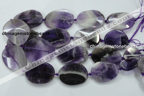 CNG485 20*30mm - 35*45mm twisted & faceted nuggets amethyst beads