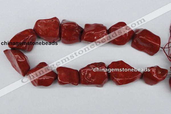 CNG50 15.5 inches 25*35mm nuggets red jasper gemstone beads