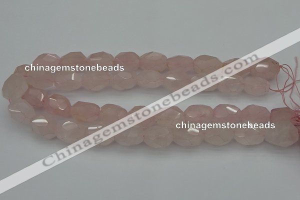 CNG5003 15.5 inches 12*16mm - 15*20mm faceted nuggets rose quartz beads