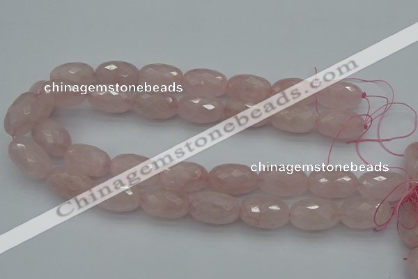 CNG5004 15.5 inches 15*25mm faceted rice rose quartz beads