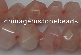 CNG5005 15.5 inches 12*16mm - 15*20mm faceted nuggets rose quartz beads