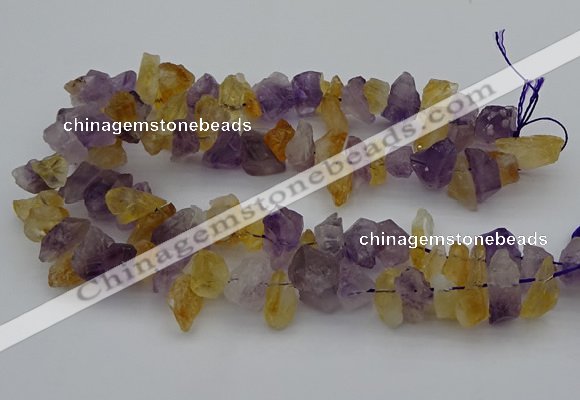 CNG5015 15.5 inches 12*18mm - 15*25mm nuggets amethyst & citrine beads