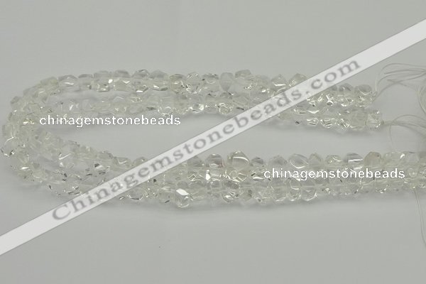 CNG5022 15.5 inches 6*8mm - 10*14mm faceted nuggets white crystal beads