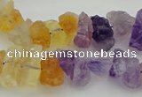 CNG5046 15.5 inches 6*12mm - 8*22mm nuggets amethyst & citrine beads