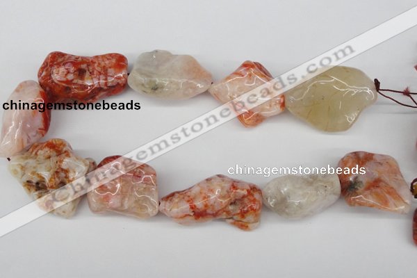 CNG51 15.5 inches 25*35mm nuggets agate gemstone beads