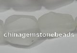 CNG5112 15.5 inches 14*20mm - 18*25mm freeform matte white crystal beads