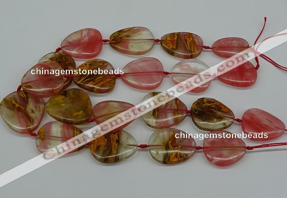 CNG5155 16*22mm - 30*35mm freeform volcano cherry quartz beads