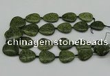 CNG5166 15.5 inches 16*22mm - 30*35mm freeform green lace gemstone beads