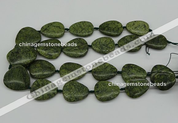 CNG5166 15.5 inches 16*22mm - 30*35mm freeform green lace gemstone beads