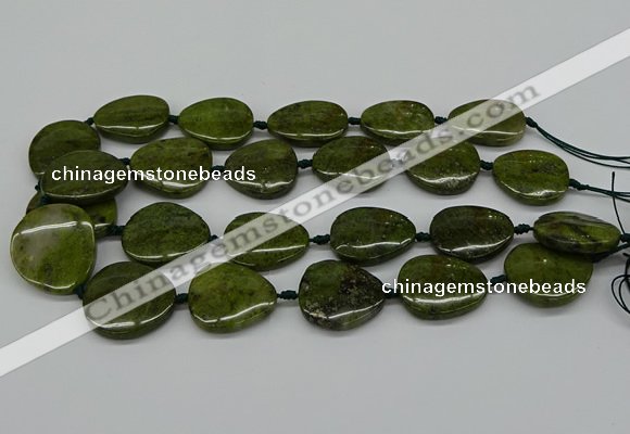 CNG5167 15.5 inches 16*22mm - 30*35mm freeform green gemstone beads