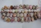 CNG5205 12*16mm - 15*20mm faceted nuggets pink opal gemstone beads