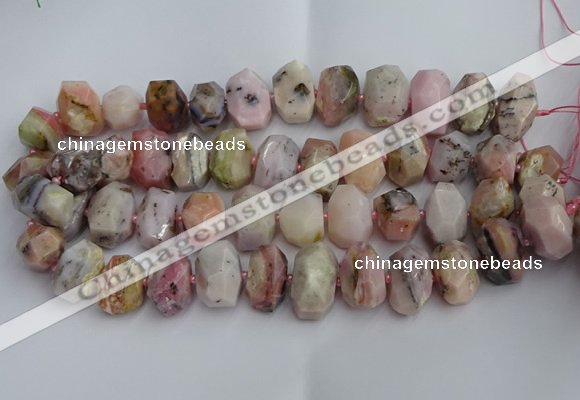 CNG5205 12*16mm - 15*20mm faceted nuggets pink opal gemstone beads